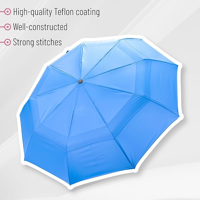 Mr. Pen- Windproof Travel Umbrella, Small Water-Resistant Automatic Folding Umbrella for Rain and Sun, Light, Compact and Portable for Women & Men, Fits Car & Backpack