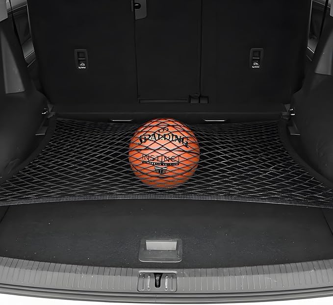 BAILALIBO Cargo Net Stretchable, Adjustable Elastic Trunk Mesh Nets with Metal Hook Universal for SUV, Trucks, Car Exterior Accessories for Secure Storage (32x24 inch)