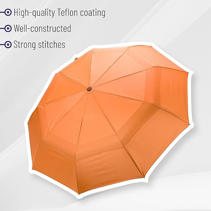 Mr. Pen- Windproof Travel Umbrella, Small Water-Resistant Automatic Folding Umbrella for Rain and Sun, Light, Compact and Portable for Women & Men, Fits Car & Backpack