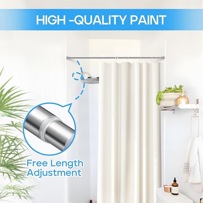 Tension Curtain Rod silver 1PCS Tension Rods for Windows 30 to 64 Inch Spring Curtain Rod Adjustable Tension Rod Tension Curtain Rod of Bathroom Window Curtain Rod Non Slip