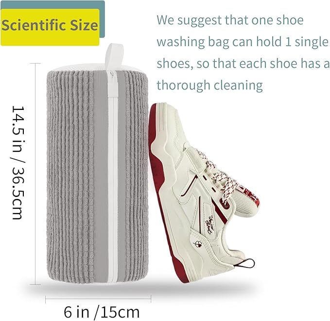 Shoe Washing Machine Bag Laundry Shoe Bag for Washer and Dryer Reusable 2pc Shoe Cleaning Bags for Sneakers 360 Deep Cleaning for All Shoes Types with Invisible Zipper