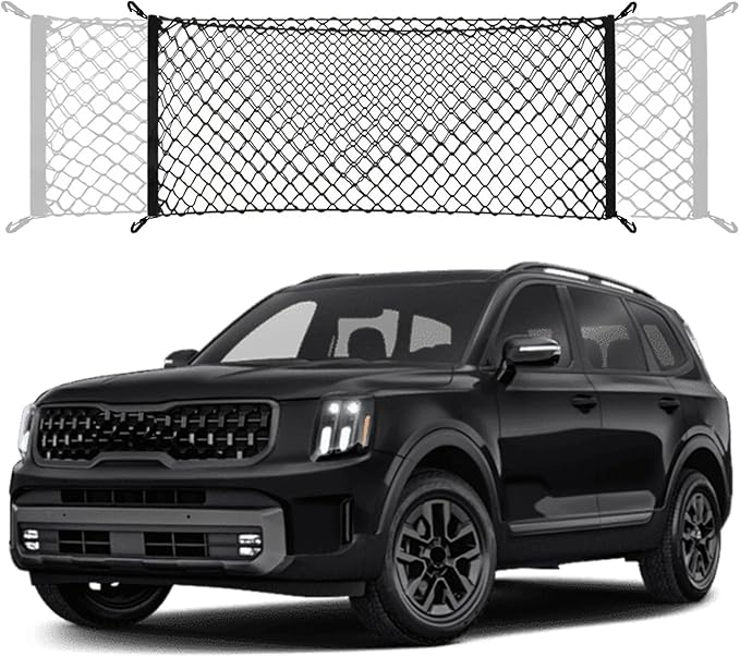 Envelope Style Trunk Cargo Net Compatible with KIA Telluride New 2026 2025 2024 2023 2022 2021 2020 Car Rear Nylon Mesh Tailgate Netting