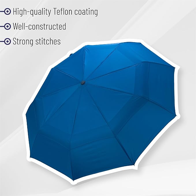Mr. Pen- Windproof Travel Umbrella, Small Water-Resistant Automatic Folding Umbrella for Rain and Sun, Light, Compact and Portable for Women & Men, Fits Car & Backpack