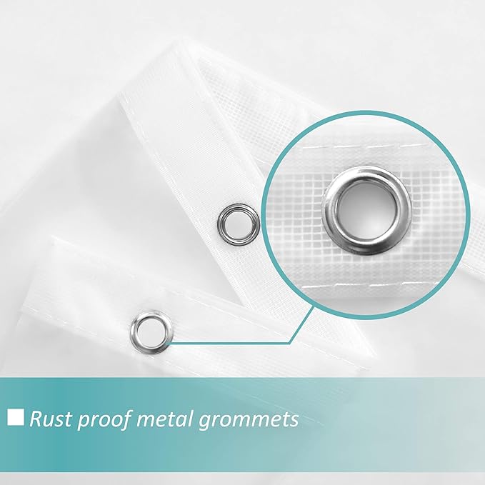Mrs Awesome Frost Shower Curtain Liner with 3 Magnets, 60x72 Frosted PEVA Shower Liner, Light Weight Plastic Shower Curtain for Bathroom, Waterproof,Frost