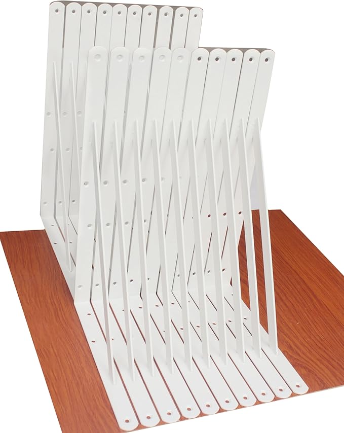 20 Pack L18 x H 12" White Heavy Duty Shelf Brackets with Screws Metal Shelf Brackets Shelf Support Angle Brackets for Shelves L Brackets Heavy Duty Floating Shelf