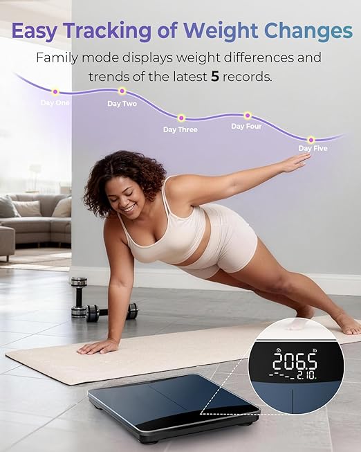 Ovutek 600lb Scale for Body Weight with Weight Trends, High Accurate Weight Scale with Extra-High Capacity Large Display, Premium Digital Scales for Body Weight, Family, Pet