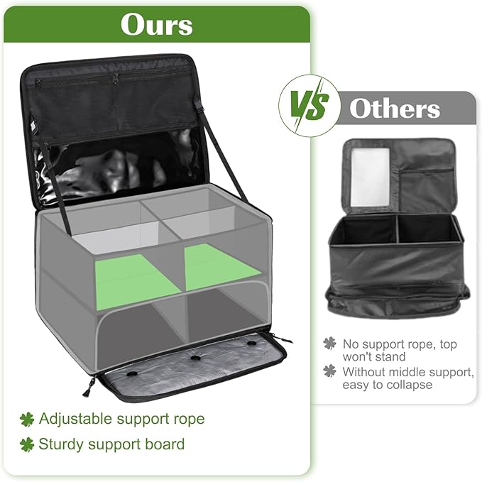 Golf Trunk Organizer, Waterproof Car Golf Locker with Separate Ventilated Compartment for 2 Pair Shoes, Golf Storage for Balls, Tees, Cap, Clothes, Gloves, Accessories, Gifts for Men, Women