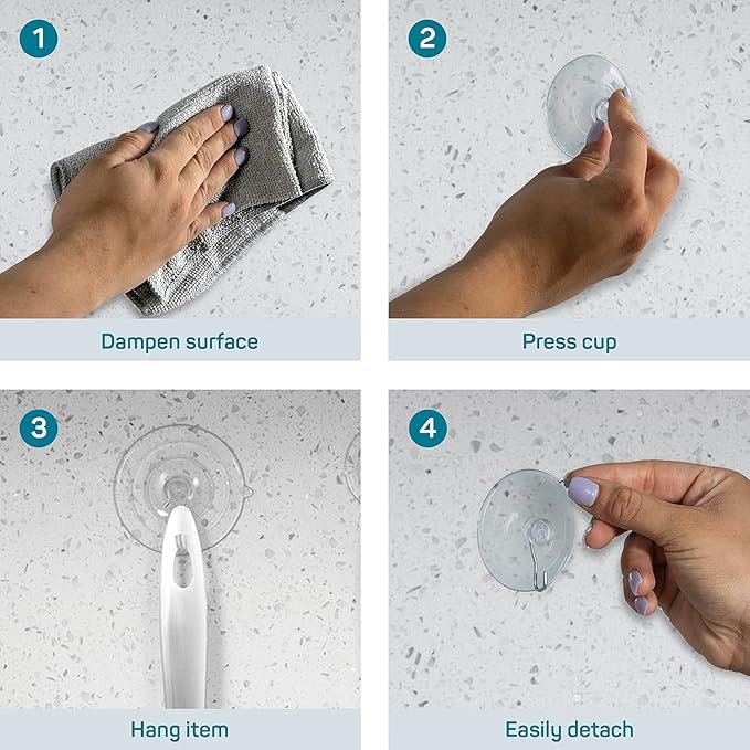 SEWANTA All-Purpose Suction Cup Hooks [20PK Combo Set] Powerful Window Suction Cups with Hooks Use to Hang On Glass, Windows, Doors, Mirrors, Tiles. Set Includes: 4 Large, 8 Medium, 8 Small