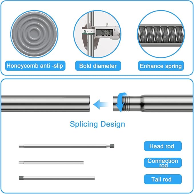 1 Pack Spring Tension Rods 28-45in, 5/8 Inch Diameter Silver No Drill Spring Loaded Adjustable Extendable, Small Short Tension Curtain Rod for Windows Kitchen Doorway Closet Cupboard