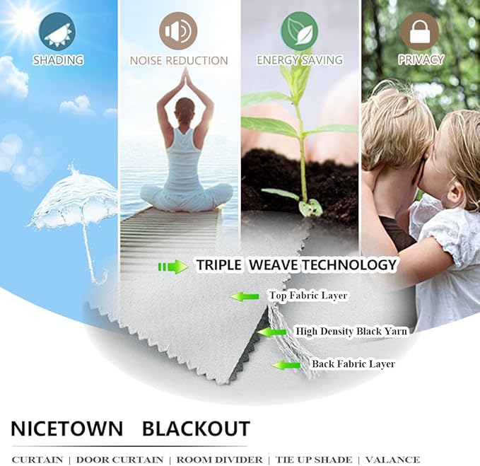 NICETOWN Room Darkening Window Treatment Curtain Energy Smart Thermal Insulated Block Out Sunlight Shade & Blind for Bedroom with Grommet Ring Top (Cloud Grey, 1 Panel, 42 by 63)