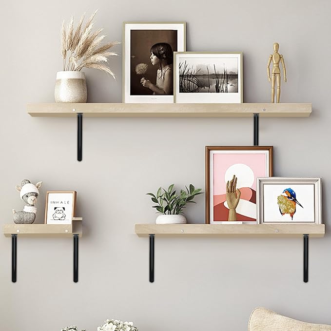 20 Pack L18 x H 12" Black Heavy Duty Shelf Brackets with Screws Metal Shelf Brackets Shelf Support Angle Brackets for Shelves L Brackets Heavy Duty Floating Shelf