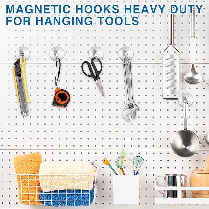 LOVIMAG Magnetic Hooks, 170lbs+ Strong Magnetic Hooks for Cruise Cabins Heavy Duty, Cruise Ship Essentials 2026, Refrigerator Magnets for Fridge, Hanging, Classroom Must Haves, Grills -25 Pack