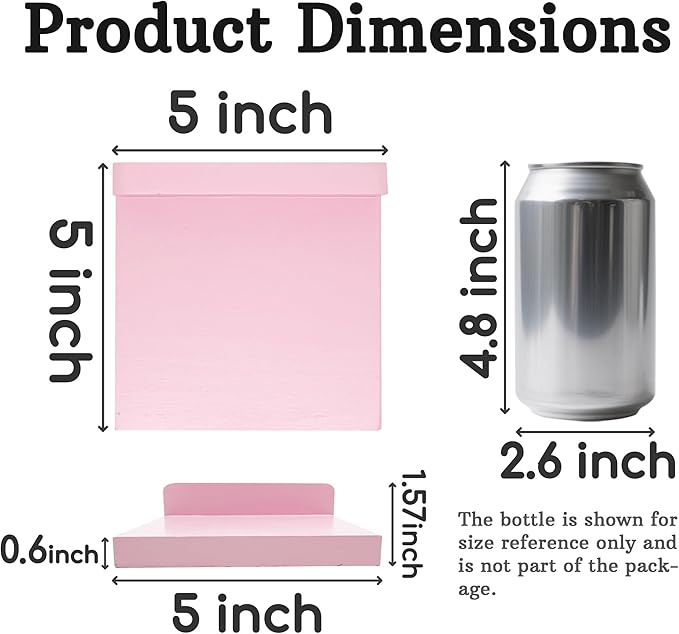 QsQueen Small Floating Shelves Mini Shelves Hanging Display 5 Inch Wall Shelf for Bathroom Livingroom Bedroom,3 Pack, with 2 Types of Installation, Great for Room Decor