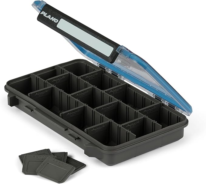 Plano StowAway 3600 Waterproof Stow Tackle Box, IPX7 Waterproof Rating, with Rustricor, Single Latch Design, Transparent DuraView Lid, Stackable Storage for Fishing Bait, Lures and Gear