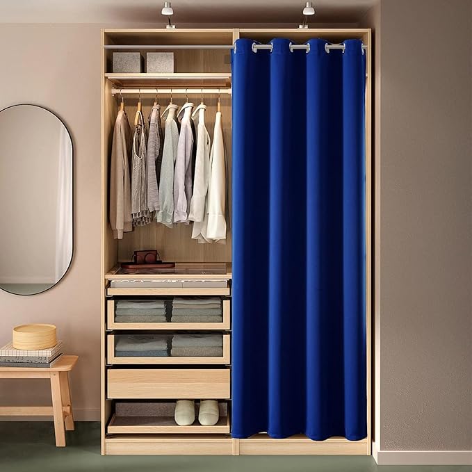 ChrisDowa Grommet Blackout Curtains for Bedroom - Thermal Insulated Room Darkening Curtains for Living Room (1 Panel Set, Royal Blue, 52W x 95L)