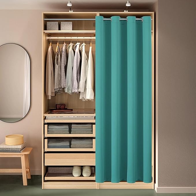 ChrisDowa Blackout Curtains 120 Inches Long for Living Room, Grommet Thermal Insulated Room Darkening Curtains for Bedroom (1 Panel Set, Teal, 52W x 120L)