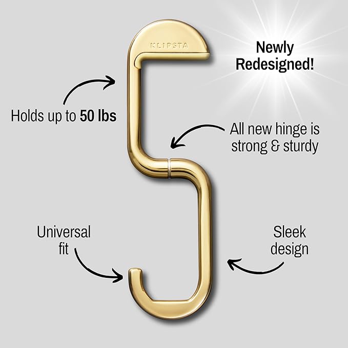 FLIP Bag Hook - Newly Redesigned. Portable Purse Hanger for Table with Magnetic Closure - Now Holds up to 50 lbs (Gold)
