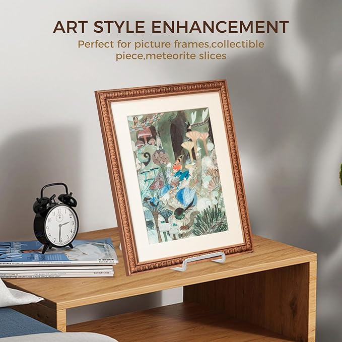 Plate Holder Easel Display Stand - 8 inch Metal Plate Stands for Display - Tabletop Picture Stand - Silver Iron Easels for Display Pictures | Photo Frames | Book | Decorative Plates | Plaque - 3 Pack