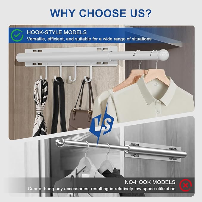12 inch valet rod,extendable and pull-out wardrobe pole for hanging clothes pull out,closet extender hanging rod,wardrobe extender pole,closet accessories, closet valet rod slide out