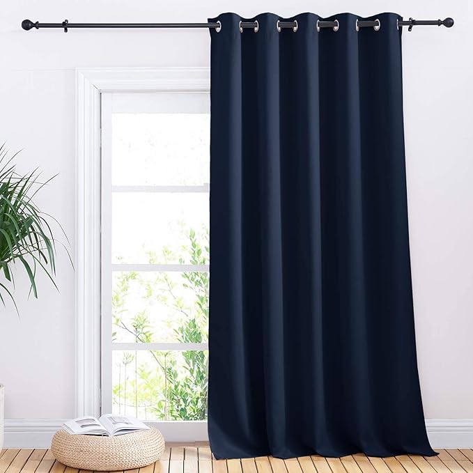 NICETOWN Bedroom Window Blackout Curtain Panel - Thermal Insulated Blackout Drape/Drapery for Loft, Guestroom (Navy, 1 Panel, 70 x 95 inch)