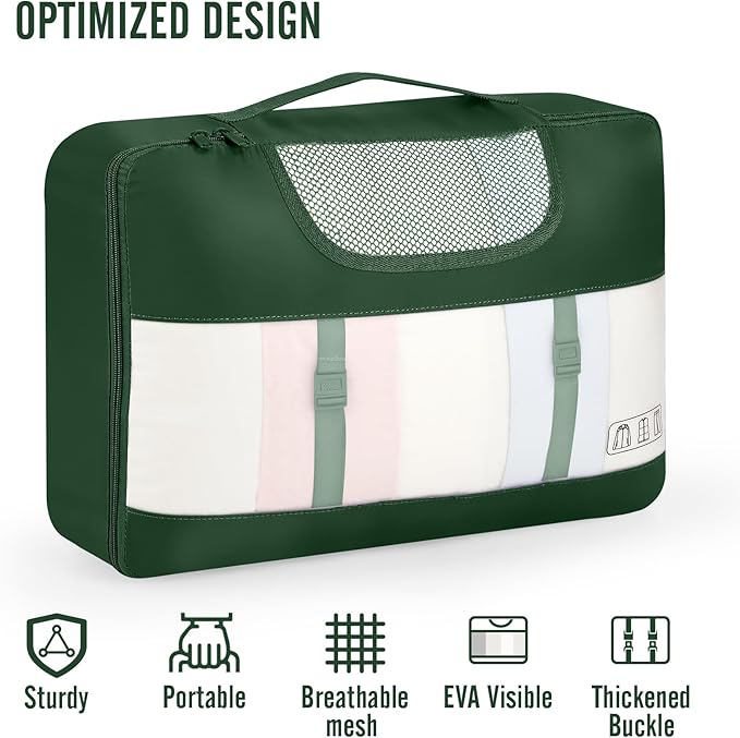 Veken 8 Set Packing Cubes for Travel Essentials, Suitcase Organizer Bags in 4 Sizes, Carry-On Luggage Accessories with Large Laundry & Shoes Bag, Must-Have for Airplane, Road Trip & Camping