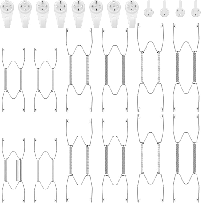 Hotop 12 Pieces Plate Hangers for Wall Stainless Steel Wire Invisible Plate Hangers Heavy Duty Display Holders with 12 Pieces Hooks for Wall Decoration(8/12/14 Inch,Silver)