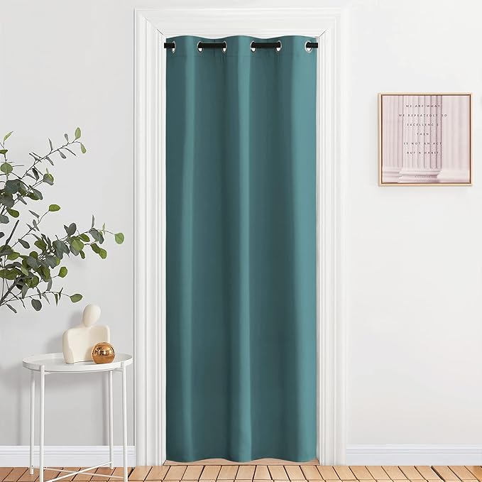 NICETOWN Blackout Room Darkening Window Curtain - Thermal Insulated Solid Grommet Blackout Curtain/Drape for Living Room (Sea Teal, 1 Panel, 42 by 84-inch)