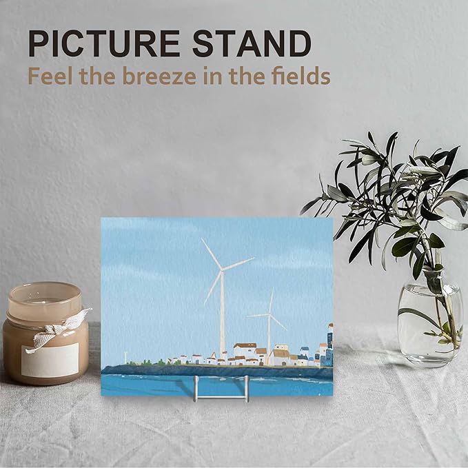 Hoewina Plate Stands for Display, Plate Holder Display Stands, Metal Frame holder stand for Book, Picture, Decorative Plate, Photo and Platter, Tabletop Art (6IN 3PCS-Silver)