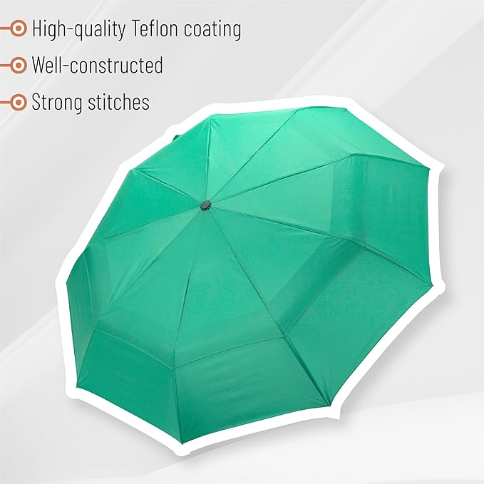 Mr. Pen- Windproof Travel Umbrella, Small Water-Resistant Automatic Folding Umbrella for Rain and Sun, Light, Compact and Portable for Women & Men, Fits Car & Backpack