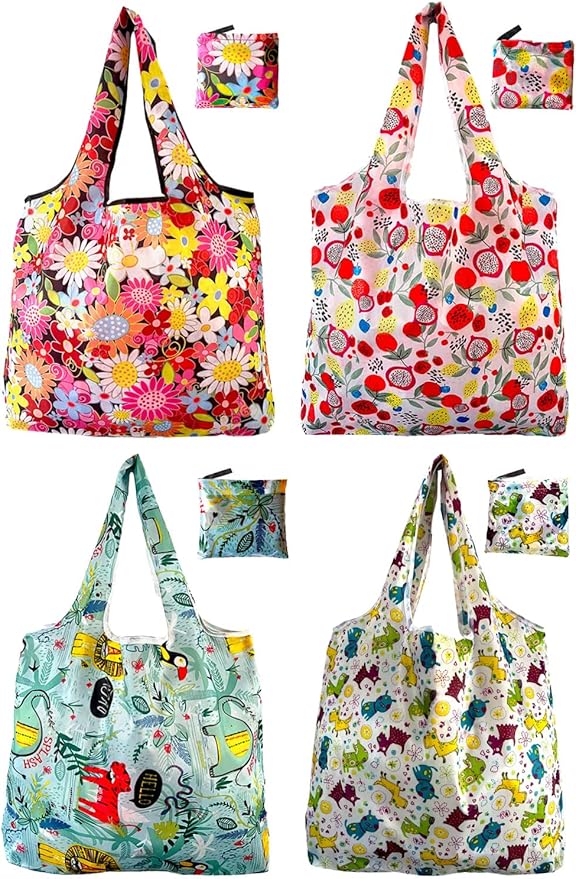 Aesthetic Printed Tote Bags, Lightweight Foldable Reusable Carry Bags, Stylish Personalized Storage Handbags for Travel, Camping, Supermarket & Daily Outdoor Use | foldable & portable, Multi-use carry bag, stylish appearance, sustainable, tear resistant