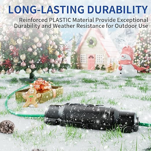 3 Pack Outdoor Extension Cord Safety Cover with Waterproof Seal IP54 Water-Resistant, Weatherproof Electrical Connection Box with 2 Latches, Plug, Socket, Holiday Decoration Light, Black