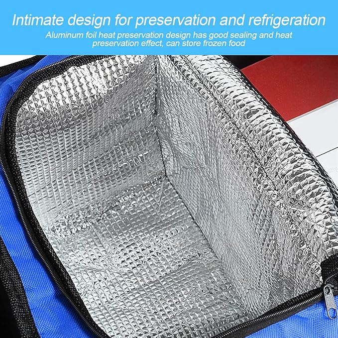 8sanlione Trunk Organizer, Large Capacity Cargo Storage with Insulation Cooler, Foldable for Cars, Vehicles, SUVs, Trucks, Automotive Interior Organizer (Blue)