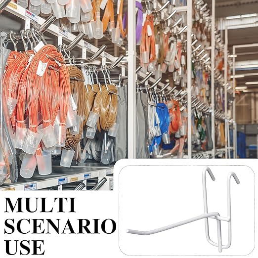 Moxweyeni 6 Inch Grid Wall Hooks 25 Pcs Gridwall Panel Hooks Store Garage Wall Mount Organizers Storage Grid Display Hangers for Retail, Craft Show, Home Setup, Customized Display(White)