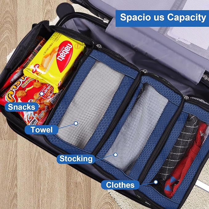 Olosar Suitcase Organizer, Travel Luggage Organizer Portable Hanging Travel Shelves Collapsible Hanging Packing Cubes for Carry on Suitcase