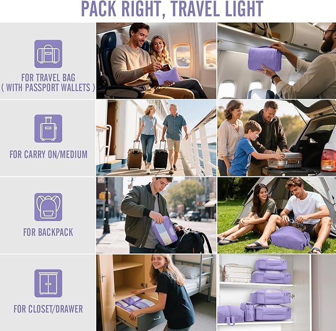 Veken 10 Set Packing Cubes for Travel Essential, Suitcase Organizer Bags in 4 Sizes, Carry-On Luggage Accessories with Large Laundry & Shoes Bag, Must-Have for Airplane, Road Trip & Camping