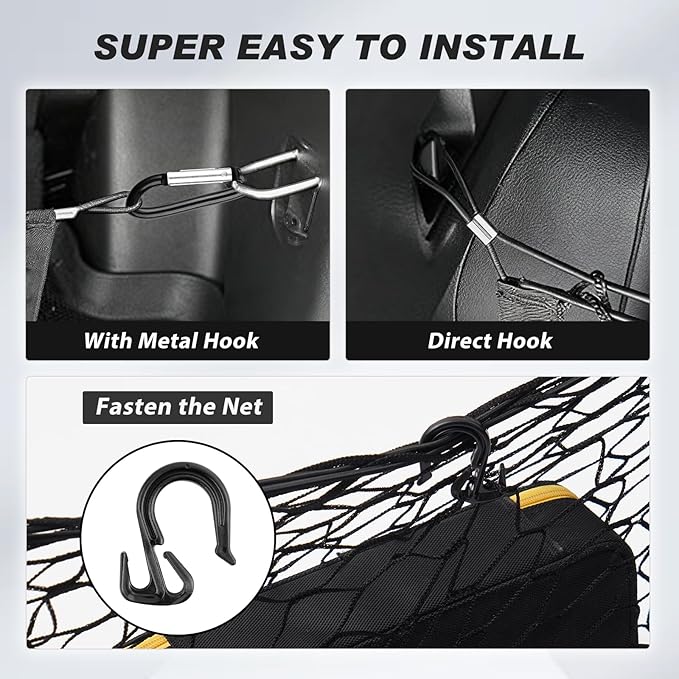 Karltys Envelope Style Cargo Net for Toyota Highlander 2020-2025 2026, Heavy Duty Rear Trunk Cargo Net for Highlander Accessories, Elastic Nylon Mesh Storage Netting Organizer