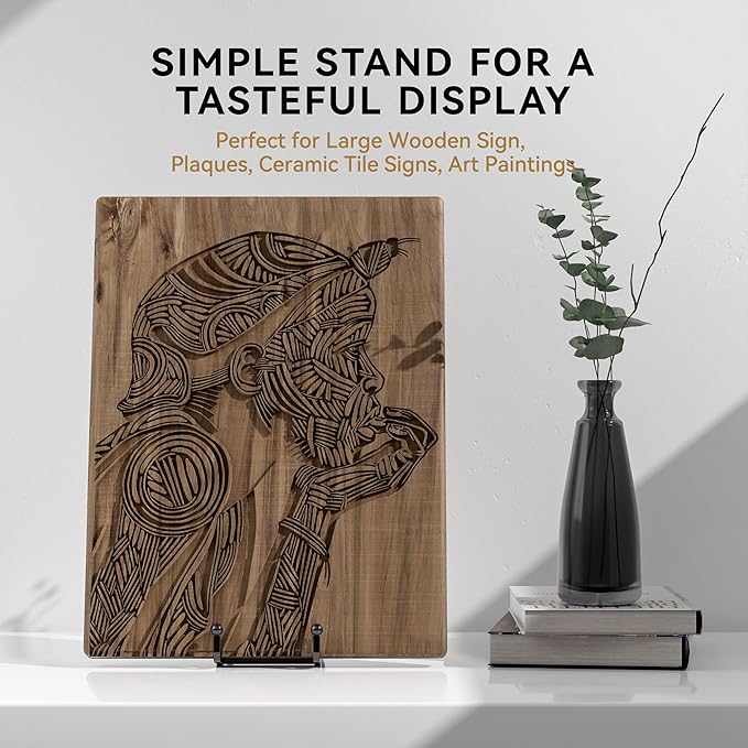 IPAME 10 Inch Large Plate Stands for Display - Metal Plate Holder Display Stand + Small Easels Picture Stand for Book, Platter, Plaque, Photo Frame, Tabletop Art (2 Pack)