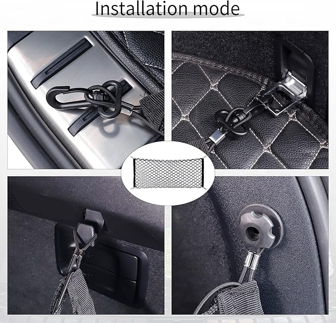 Alpmosn Stretchable Car Cargo Net Adjustable Elastic Storage Net Trunk Interior Accessories with Hook, Universal Fit for Car, Vehicle, SUV (43.3"x15.8")