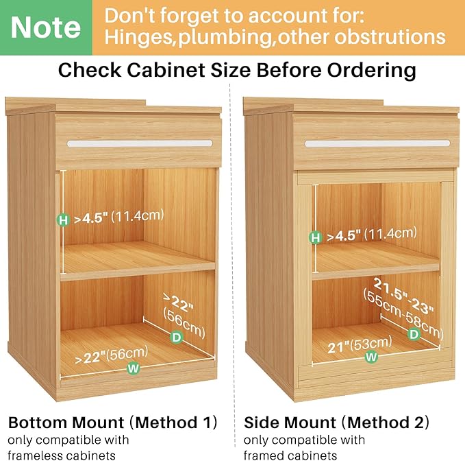 Pull Out Cabinet Organizer, Soft Close Wooden Slide Out Drawers for Pots and Pans, Full-extension Roll Out Shelves for Kitchen Cabinets, Pantry Organization, Bottom & Side Mount( 21"W X 21"D x 3.4''H)