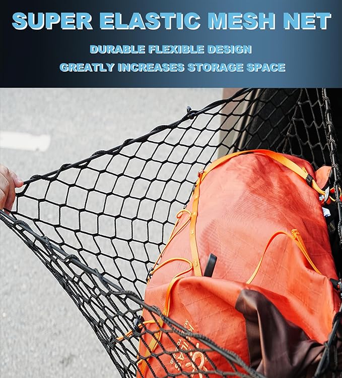 Envelope Style Upgraded Cargo Net Compatible with Toyota Camry 2026 New 2026 2025 2024 2023 2022 2021 2020 2019 2018 Trunk Car Rear Tailgate Cargo Netting