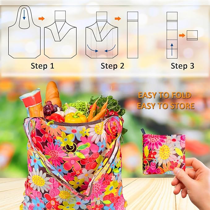 Aesthetic Printed Tote Bags, Lightweight Foldable Reusable Carry Bags, Stylish Personalized Storage Handbags for Travel, Camping, Supermarket & Daily Outdoor Use | foldable & portable, Multi-use carry bag, stylish appearance, sustainable, tear resistant