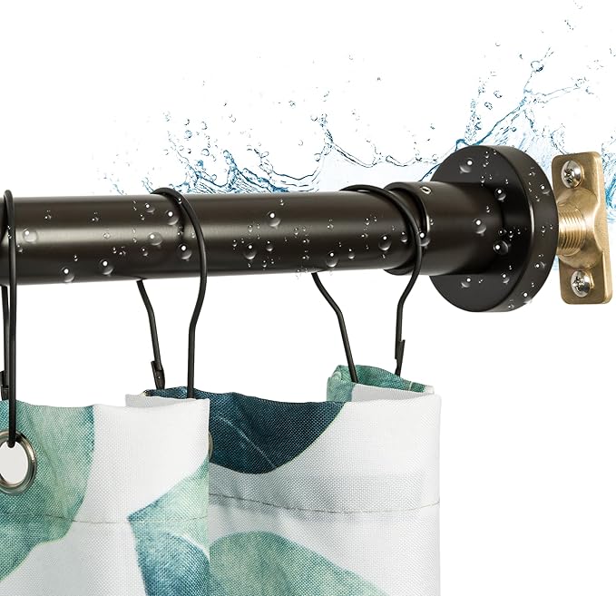 Artiwell Heavy Duty Shower Rod, Adjustable Shower Curtain Rod, Expandable 47-84 Inch, Permanent Mount Shower Rod, Never Rust Stainless Steel For Window Curtain and Closet, Oil Rubbed Bronze