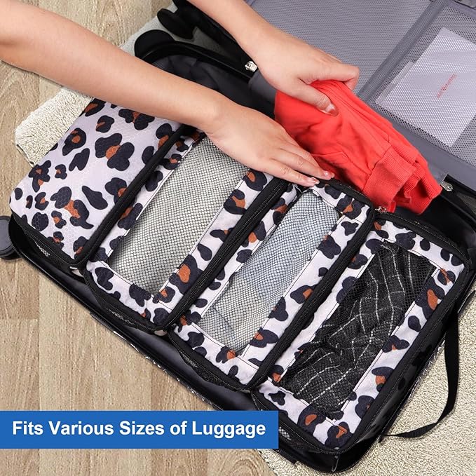 Olosar Suitcase Organizer, Travel Luggage Organizer Portable Hanging Travel Shelves Collapsible Hanging Packing Cubes for Carry on Suitcase