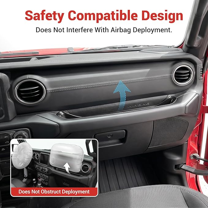 Grab Bar Tray Fit for 2018-2023 Jeep Wrangler JL JLU 4XE/Gladiator JT Storage Bin Handle Organizer Grab Handle Box Passenger Side Grabtray for Wrangler&Gladiator Accessories(18-23 Grab Bar Tray)
