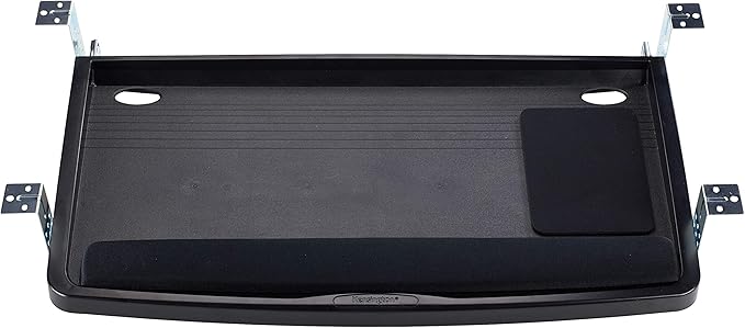 Kensington Keyboard Tray Under Desk, SmartFit Ergonomic Slide-Out Keyboard Drawer with Cable Management, Extra-Wide Height Adjustable Keyboard Holder, 24.5" x 11.75", Black K60004US