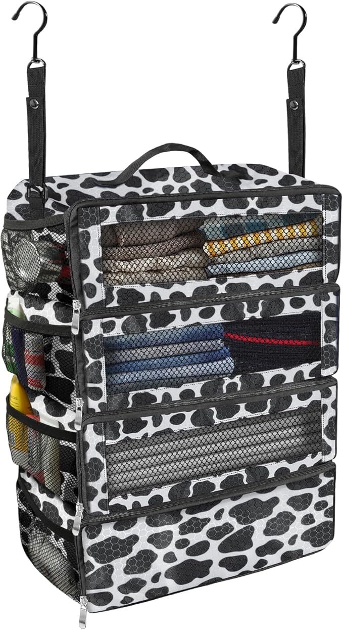 Olosar Suitcase Organizer, Travel Luggage Organizer Portable Hanging Travel Shelves Collapsible Hanging Packing Cubes for Carry on Suitcase
