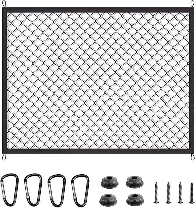 BAILALIBO Cargo Net Stretchable, Adjustable Elastic Trunk Mesh Nets with Metal Hook Universal for SUV, Trucks, Car Exterior Accessories for Secure Storage (32x24 inch)