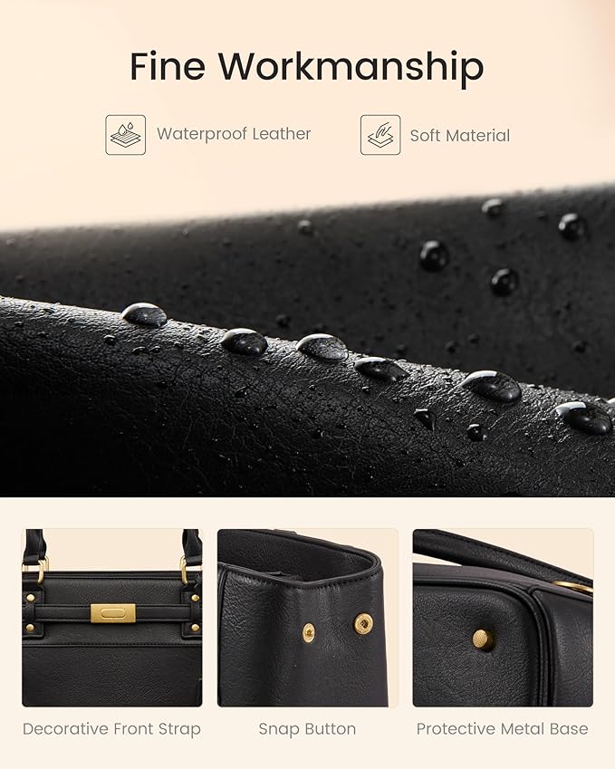 LOVEVOOK Laptop Tote Bag for Women, 17.3 Inch Waterproof Leather Work Computer Bag, Large Business Office Briefcase Shoulder Handbag Purse Gifts for Women