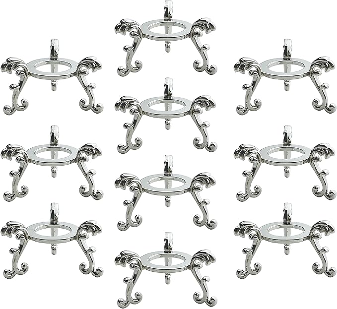 10Pcs Silver Crystal Ball Stand for Displaying Crystal Glass and Natural Rocks, Sphere Display Holder, for 40mm-80mm Sphere or Stone