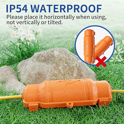 9 Pack Outdoor Extension Cord Safety Cover with Waterproof Seal IP54 Water-Resistant, Weatherproof Electrical Connection Box with 2 Latches, Plug, Socket, Holiday Decoration Light, Orange